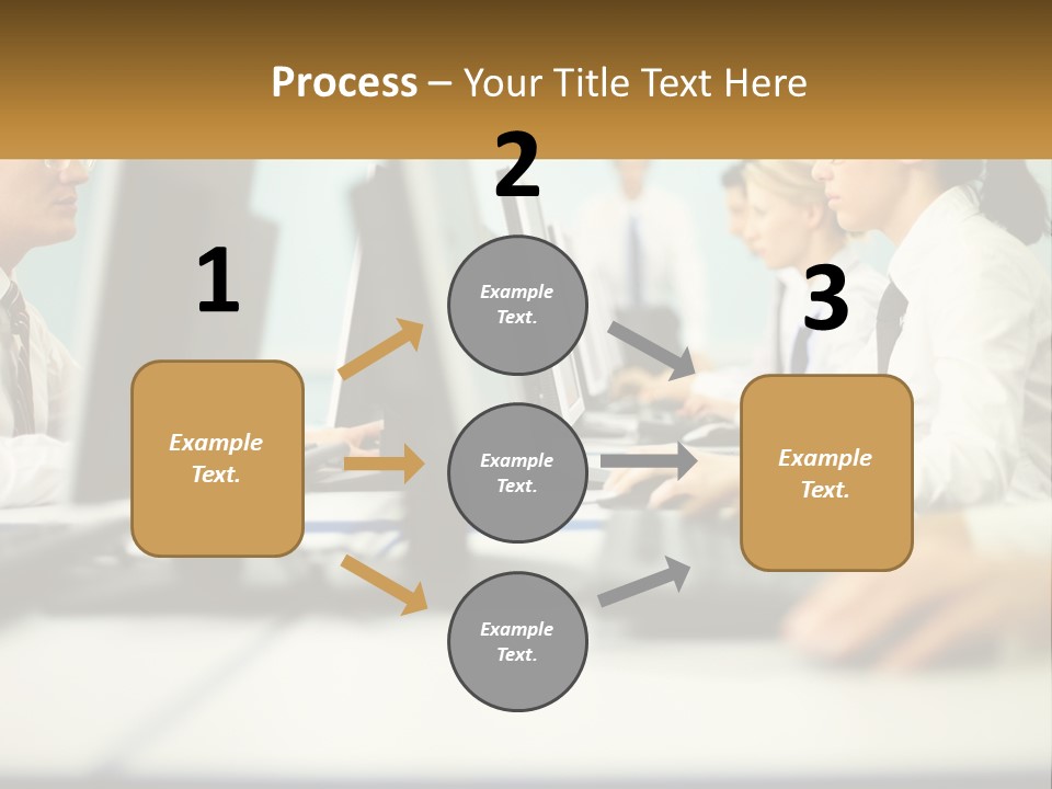 A Group Of People Working On Computers In An Office PowerPoint Template