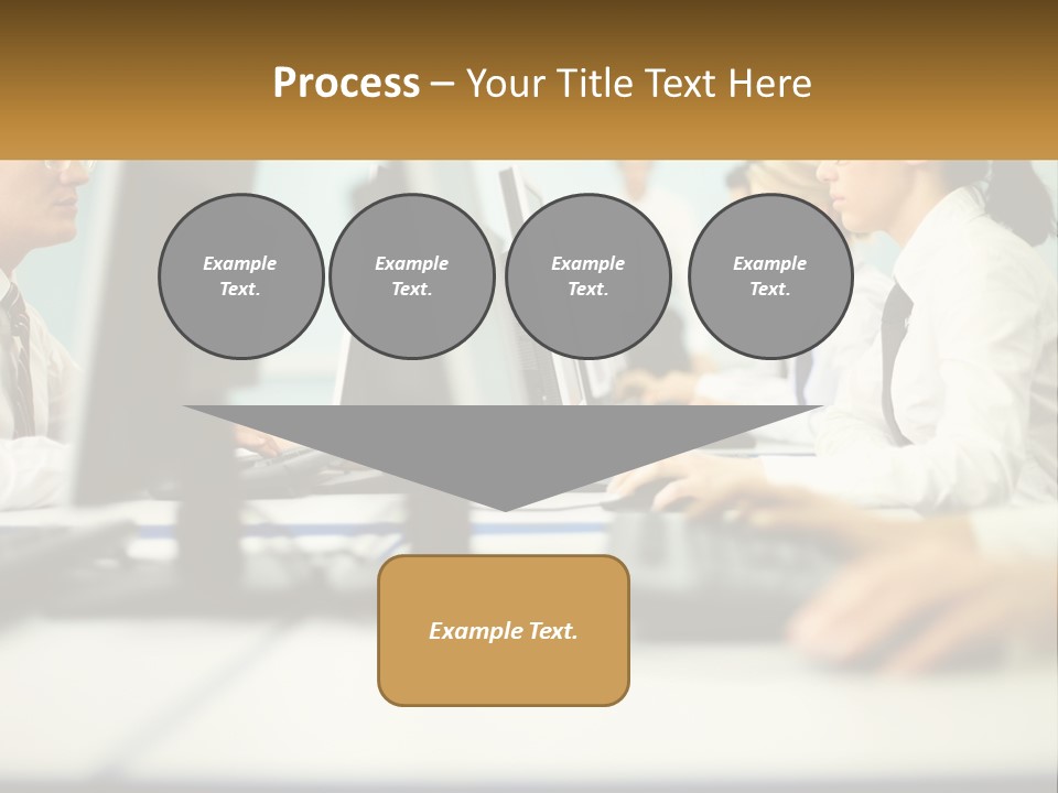 A Group Of People Working On Computers In An Office PowerPoint Template