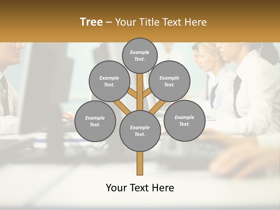 A Group Of People Working On Computers In An Office PowerPoint Template