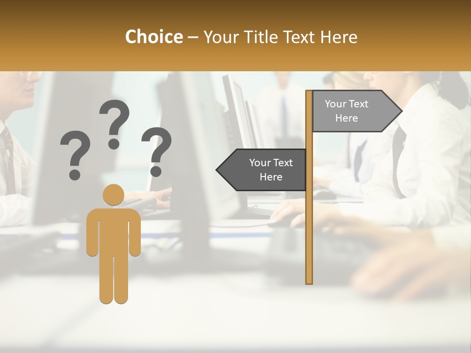 A Group Of People Working On Computers In An Office PowerPoint Template