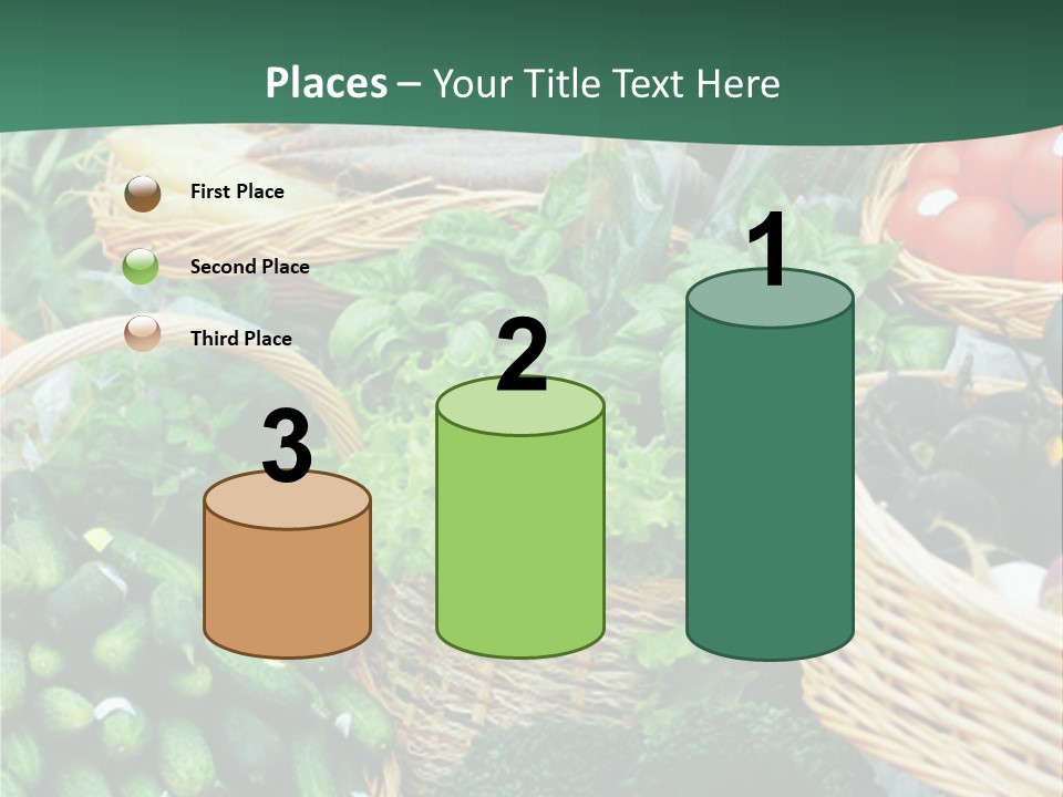 A Bunch Of Baskets Filled With Different Types Of Vegetables PowerPoint Template