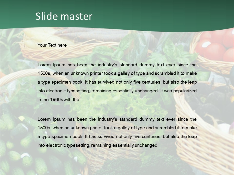 A Bunch Of Baskets Filled With Different Types Of Vegetables PowerPoint Template