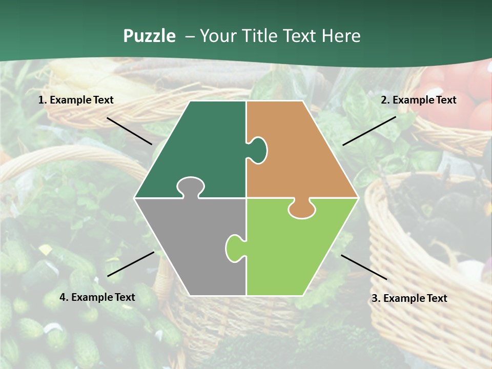 A Bunch Of Baskets Filled With Different Types Of Vegetables PowerPoint Template