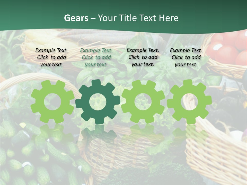 A Bunch Of Baskets Filled With Different Types Of Vegetables PowerPoint Template