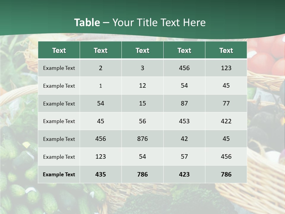 A Bunch Of Baskets Filled With Different Types Of Vegetables PowerPoint Template