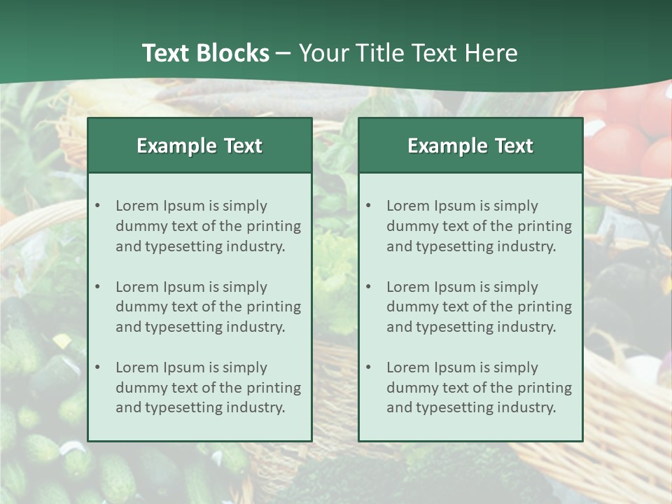 A Bunch Of Baskets Filled With Different Types Of Vegetables PowerPoint Template