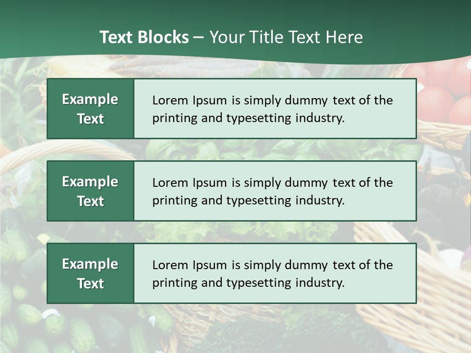 A Bunch Of Baskets Filled With Different Types Of Vegetables PowerPoint Template