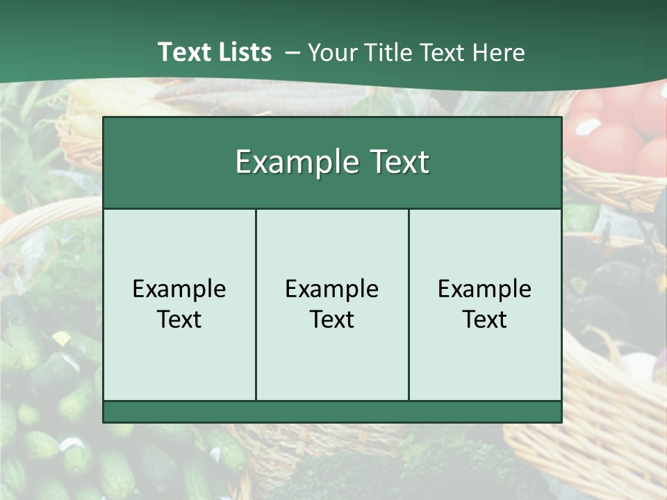 A Bunch Of Baskets Filled With Different Types Of Vegetables PowerPoint Template