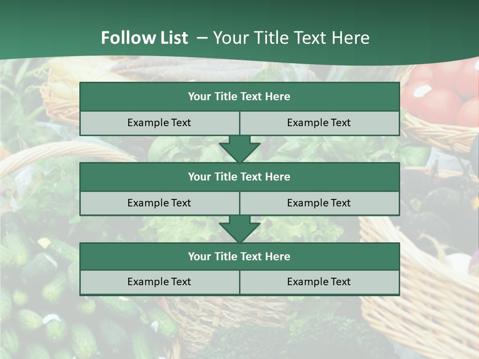 A Bunch Of Baskets Filled With Different Types Of Vegetables PowerPoint Template