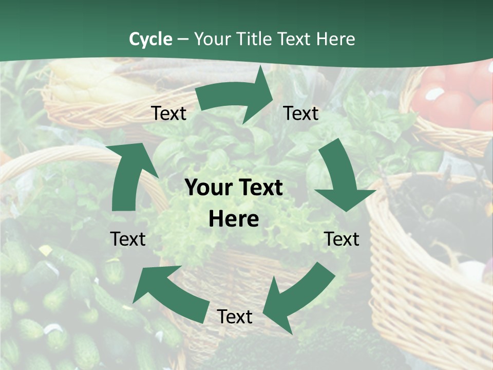 A Bunch Of Baskets Filled With Different Types Of Vegetables PowerPoint Template