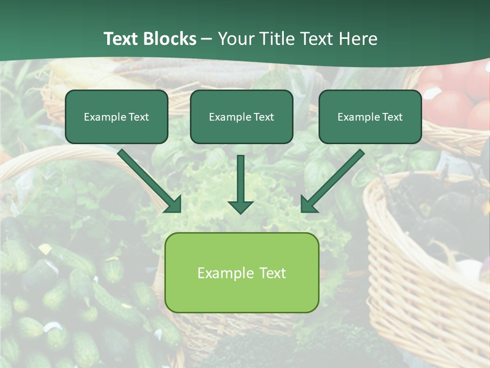 A Bunch Of Baskets Filled With Different Types Of Vegetables PowerPoint Template