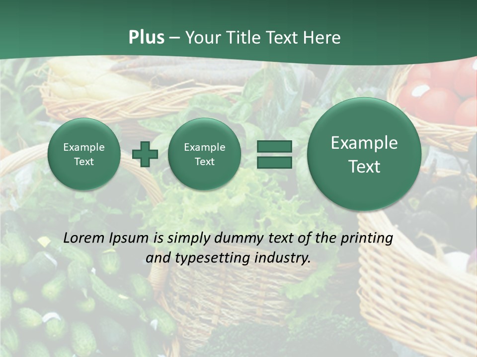 A Bunch Of Baskets Filled With Different Types Of Vegetables PowerPoint Template