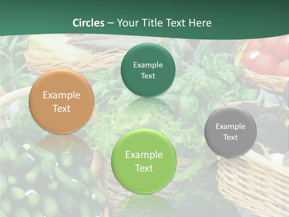 A Bunch Of Baskets Filled With Different Types Of Vegetables PowerPoint Template