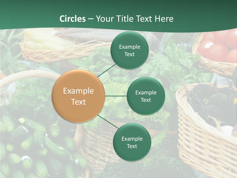 A Bunch Of Baskets Filled With Different Types Of Vegetables PowerPoint Template