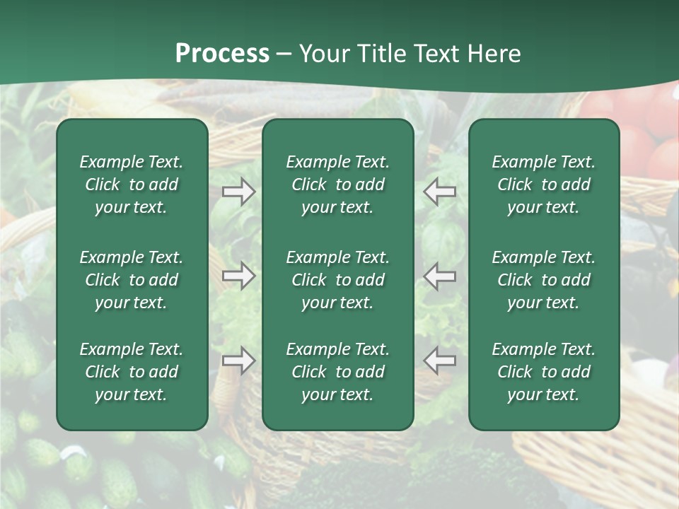 A Bunch Of Baskets Filled With Different Types Of Vegetables PowerPoint Template
