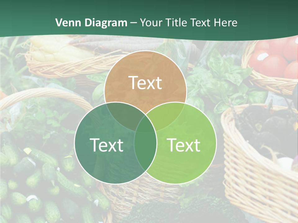 A Bunch Of Baskets Filled With Different Types Of Vegetables PowerPoint Template