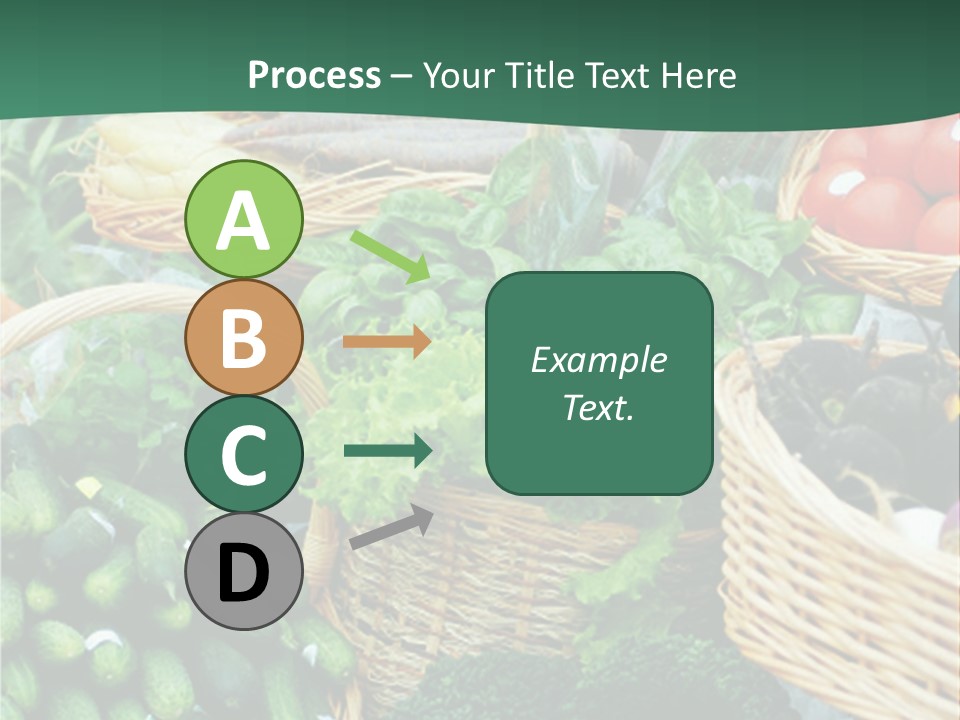 A Bunch Of Baskets Filled With Different Types Of Vegetables PowerPoint Template