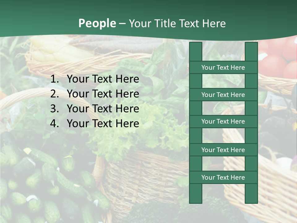 A Bunch Of Baskets Filled With Different Types Of Vegetables PowerPoint Template