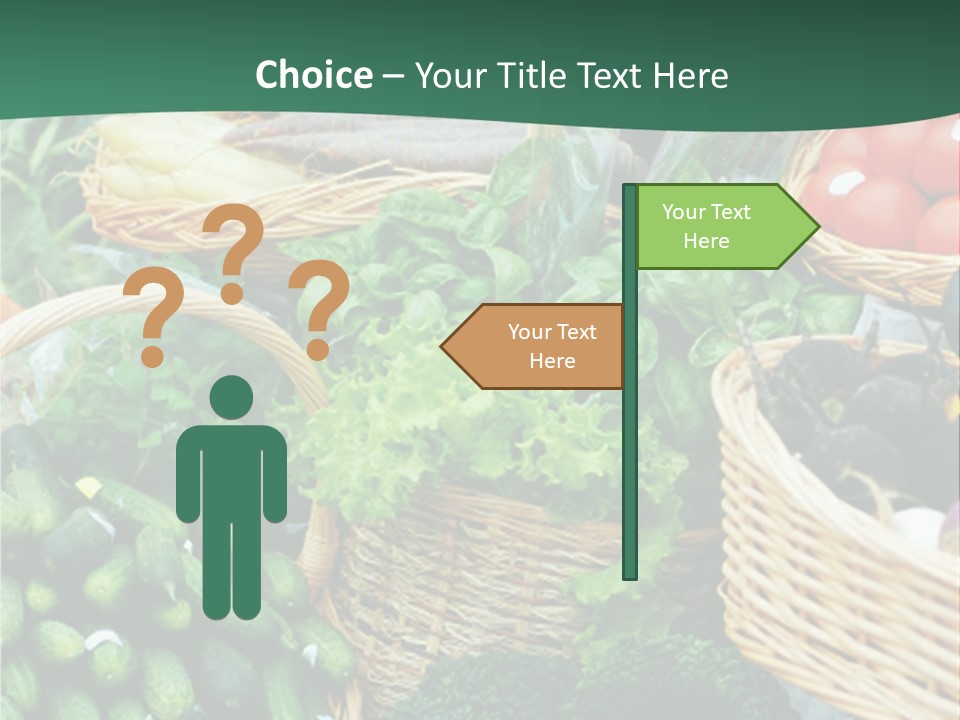 A Bunch Of Baskets Filled With Different Types Of Vegetables PowerPoint Template