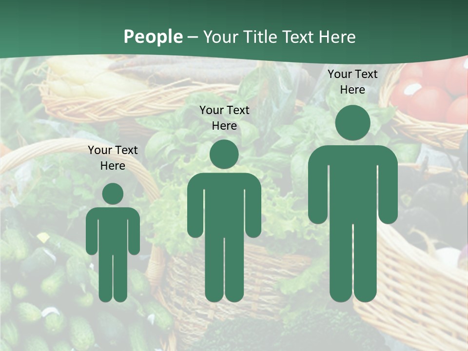A Bunch Of Baskets Filled With Different Types Of Vegetables PowerPoint Template