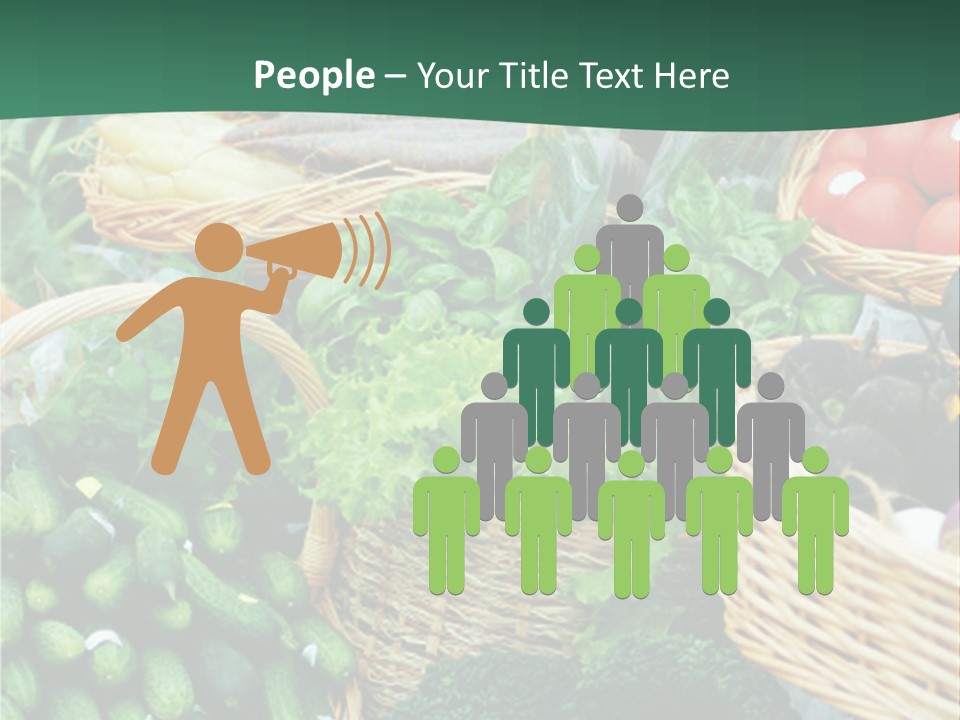 A Bunch Of Baskets Filled With Different Types Of Vegetables PowerPoint Template