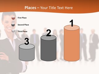 A Woman Standing In Front Of A Group Of People PowerPoint Template