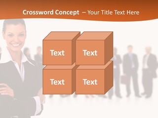 A Woman Standing In Front Of A Group Of People PowerPoint Template