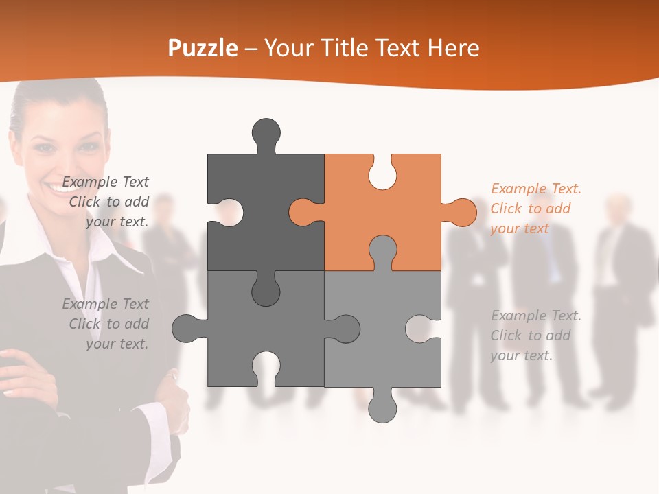 A Woman Standing In Front Of A Group Of People PowerPoint Template