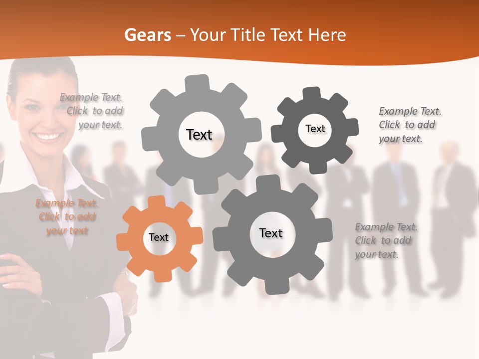 A Woman Standing In Front Of A Group Of People PowerPoint Template
