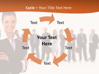 A Woman Standing In Front Of A Group Of People PowerPoint Template