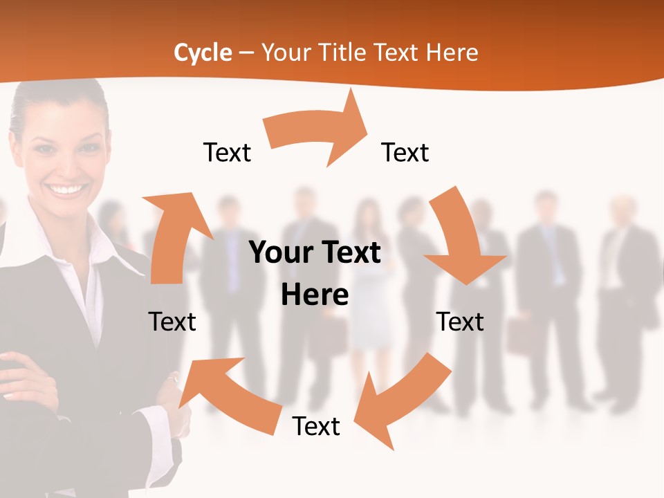 A Woman Standing In Front Of A Group Of People PowerPoint Template