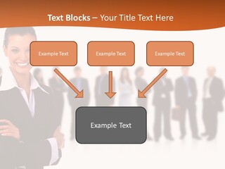 A Woman Standing In Front Of A Group Of People PowerPoint Template