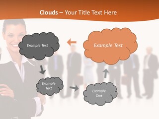 A Woman Standing In Front Of A Group Of People PowerPoint Template