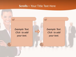 A Woman Standing In Front Of A Group Of People PowerPoint Template