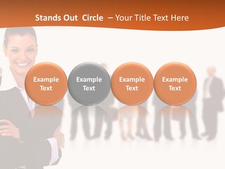 A Woman Standing In Front Of A Group Of People PowerPoint Template