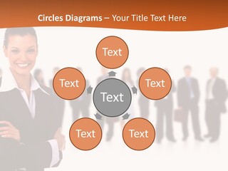 A Woman Standing In Front Of A Group Of People PowerPoint Template
