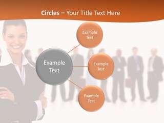 A Woman Standing In Front Of A Group Of People PowerPoint Template