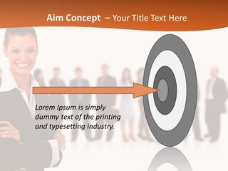 A Woman Standing In Front Of A Group Of People PowerPoint Template