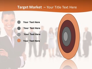 A Woman Standing In Front Of A Group Of People PowerPoint Template