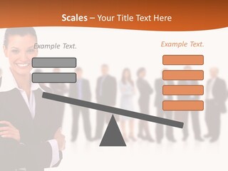 A Woman Standing In Front Of A Group Of People PowerPoint Template