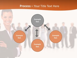 A Woman Standing In Front Of A Group Of People PowerPoint Template