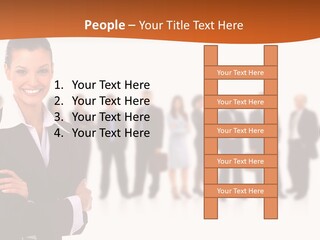 A Woman Standing In Front Of A Group Of People PowerPoint Template