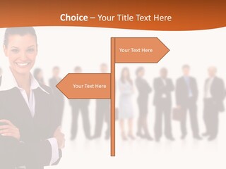 A Woman Standing In Front Of A Group Of People PowerPoint Template