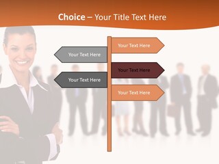 A Woman Standing In Front Of A Group Of People PowerPoint Template