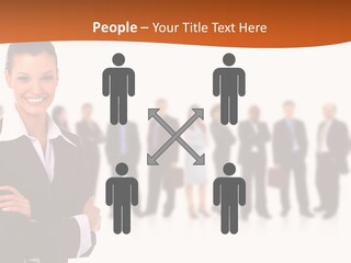 A Woman Standing In Front Of A Group Of People PowerPoint Template