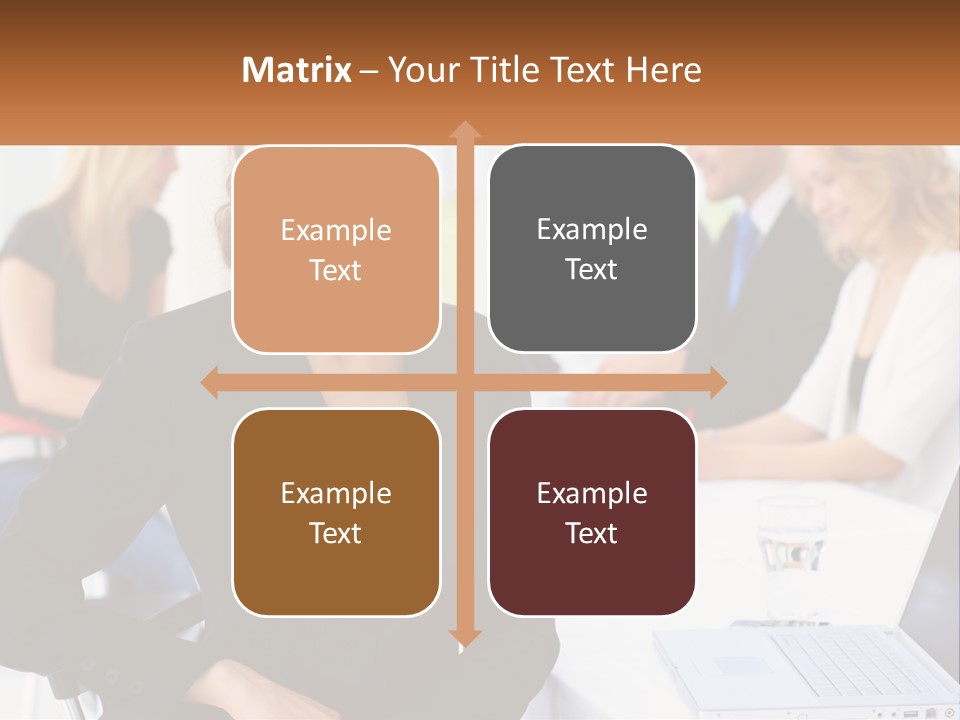 A Woman Sitting At A Table In Front Of A Group Of People PowerPoint Template