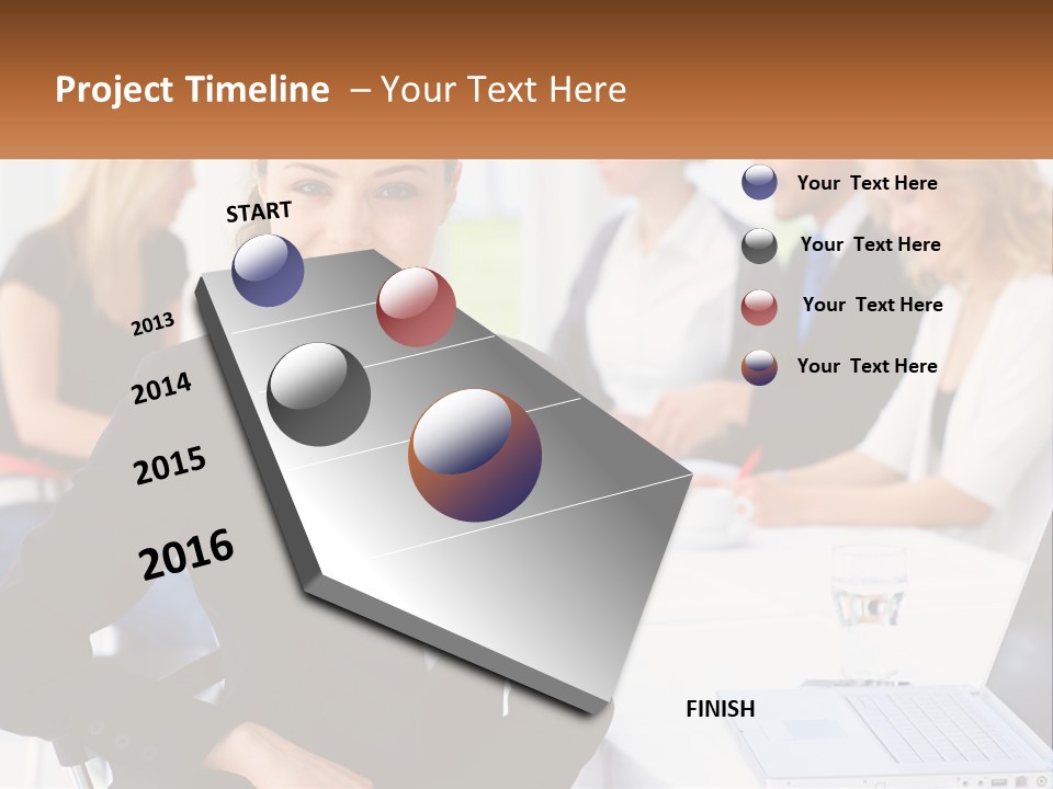 A Woman Sitting At A Table In Front Of A Group Of People PowerPoint Template