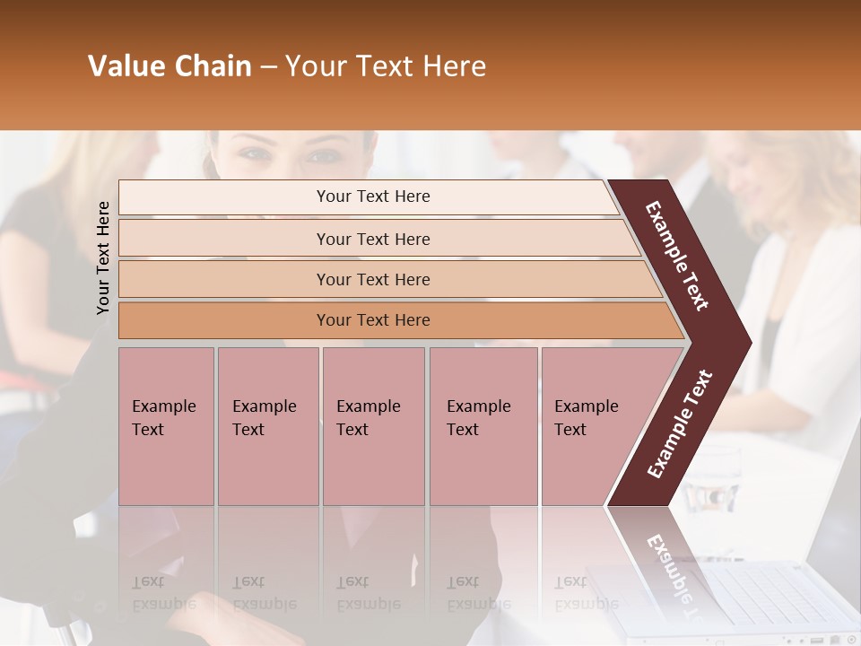 A Woman Sitting At A Table In Front Of A Group Of People PowerPoint Template