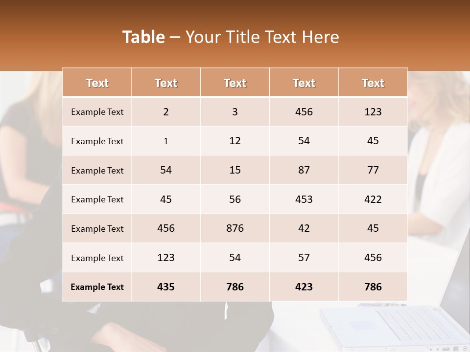 A Woman Sitting At A Table In Front Of A Group Of People PowerPoint Template
