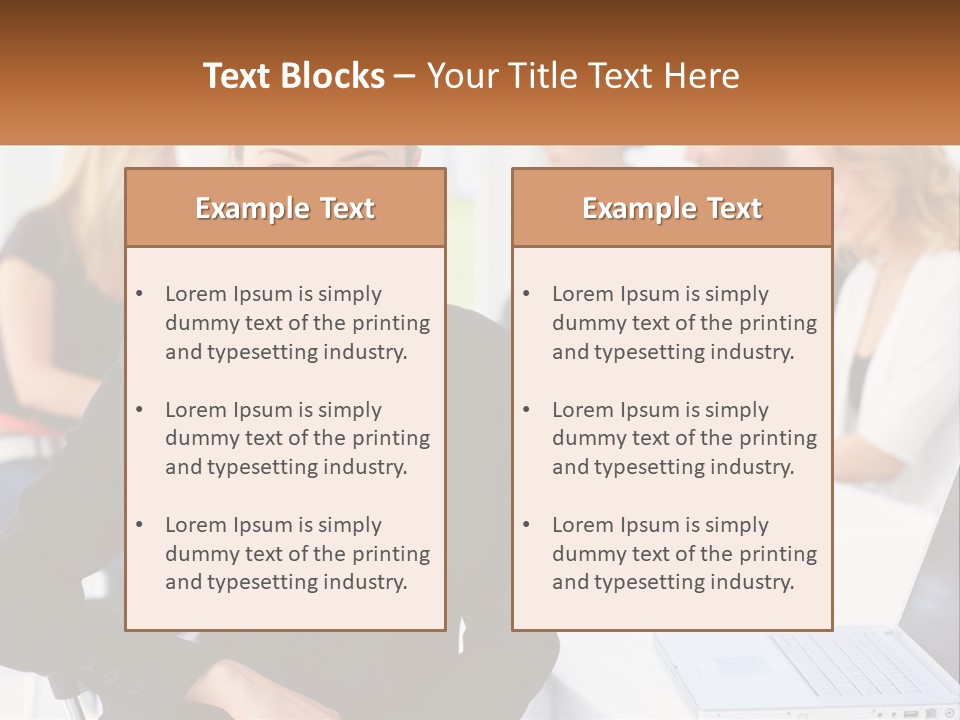 A Woman Sitting At A Table In Front Of A Group Of People PowerPoint Template